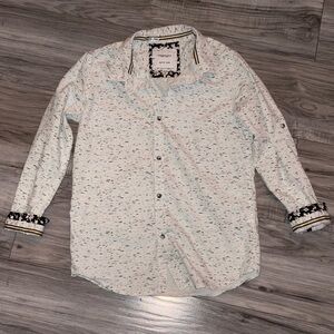 Boys White Patterned Shirt | Denim & Flower | Size 11/12 | NWOT